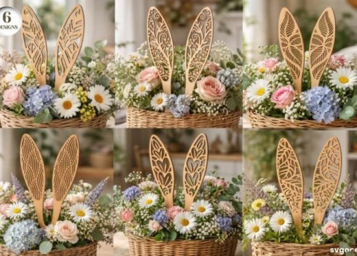 Orejas de conejo de Pascua para canasta