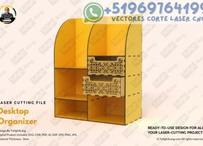 Organizador de escritorio con múltiples compartimentos