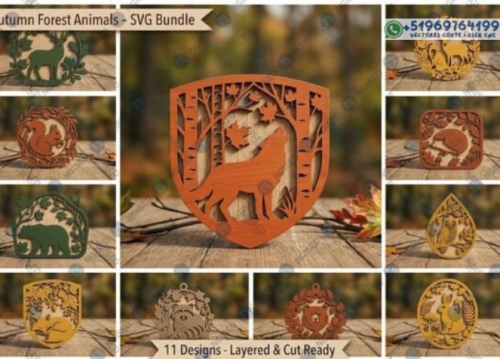 Otoño Bosque Animales SVG paquete