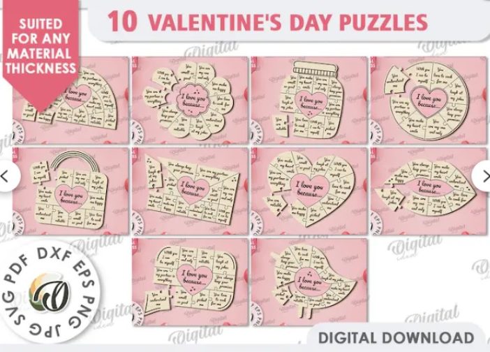 Pack Rompecabezas de San Valentín modelo 2