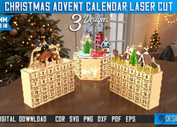 Pack de 3 calendarios de Adviento navideño