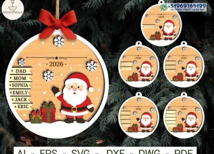 Pack de Adornos Navideños con Trineo de Papá Noel e Iglesia