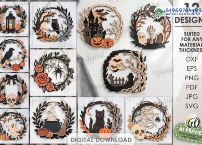 Pack de Coronas para puerta Halloween