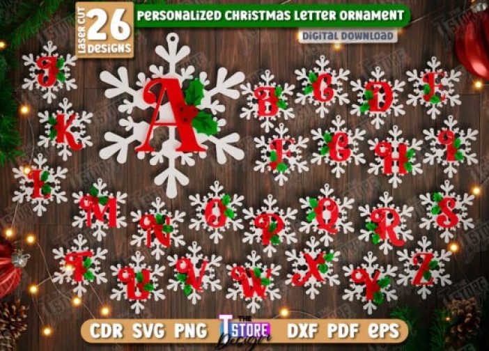 Pack de Juego de adornos navideños con letras