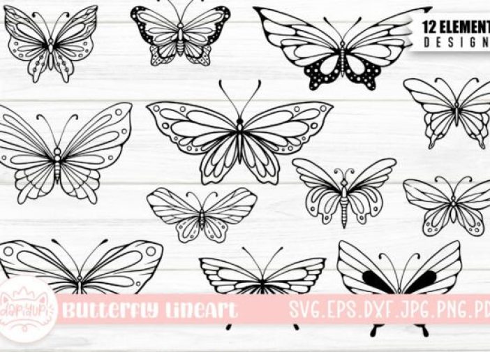 Pack de Mariposas Doodle LineArt