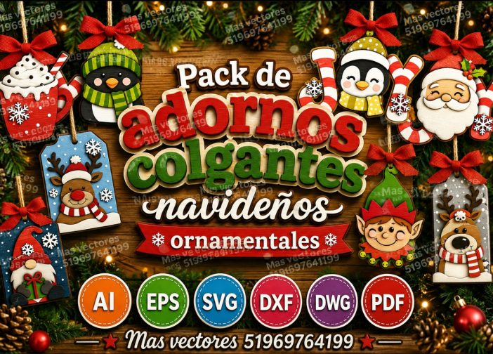 Pack de adornos colgantes navideños ornamentales