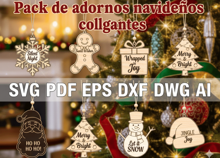 Pack de adornos navideños colgantes