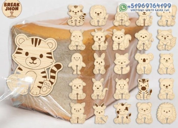 Pack de animalitos para cerrar bolsa de pan Para mas Vectores Whatsapp 51969764199