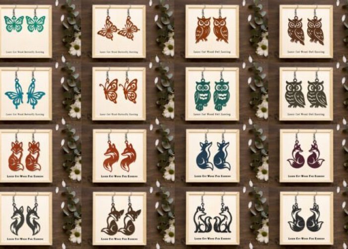 Pack de aretes pendientes de animales