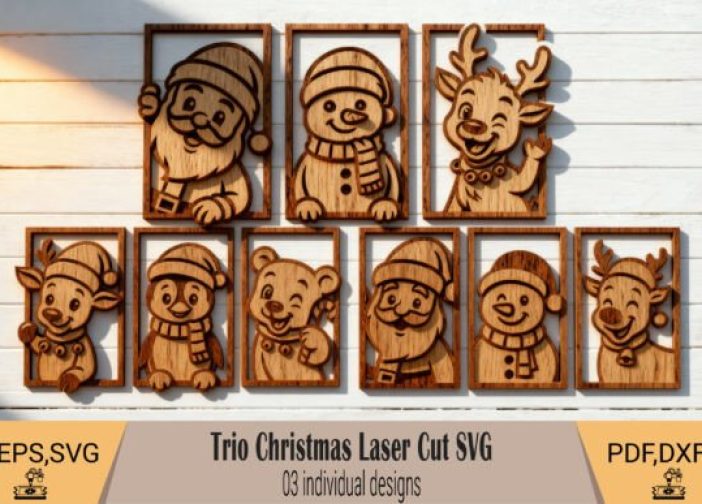 Pack de cuadros personajes navideños