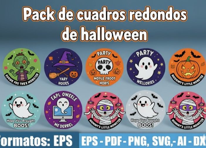 Pack de cuadros redondos de halloween