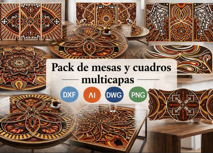 Pack de mesas y cuadros multicapas