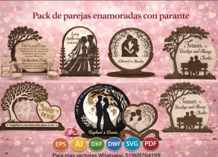 Pack de parejas enamoradas con parante