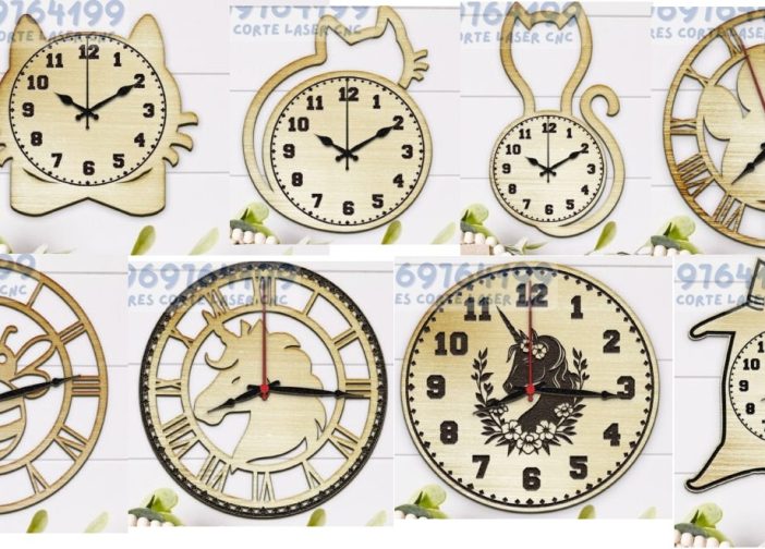 Pack de relojes de pared con diferentes diseños