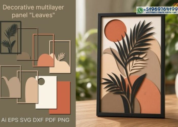 Panel Multicapa Decorativo Hojas