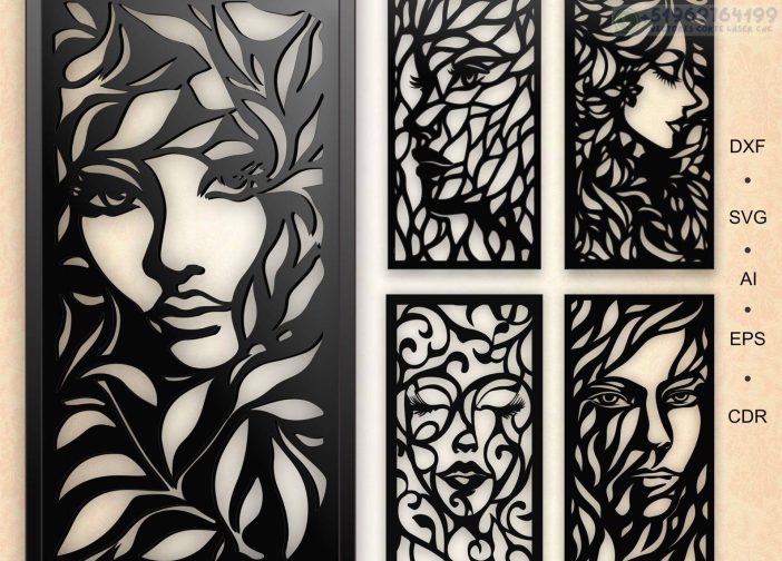 Panel decorativo con rostro femenino