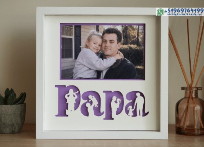 Papa - Plantilla de marco de caja de sombra 3D