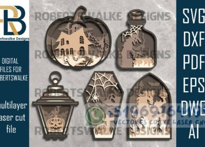 Paquete SVG cortado con láser para Halloween