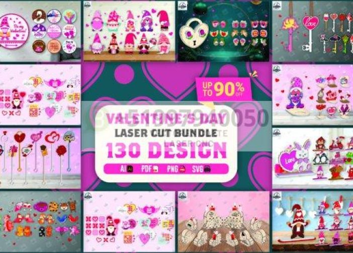 Paquete SVG cortado con láser para el día de San Valentín