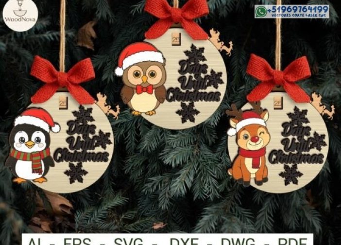Paquete SVG de adornos de animales navideños