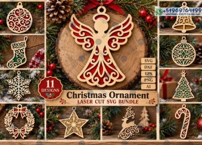 Paquete SVG de adornos navideños