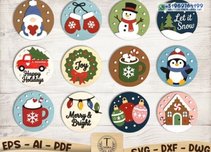 Paquete SVG de adornos navideños