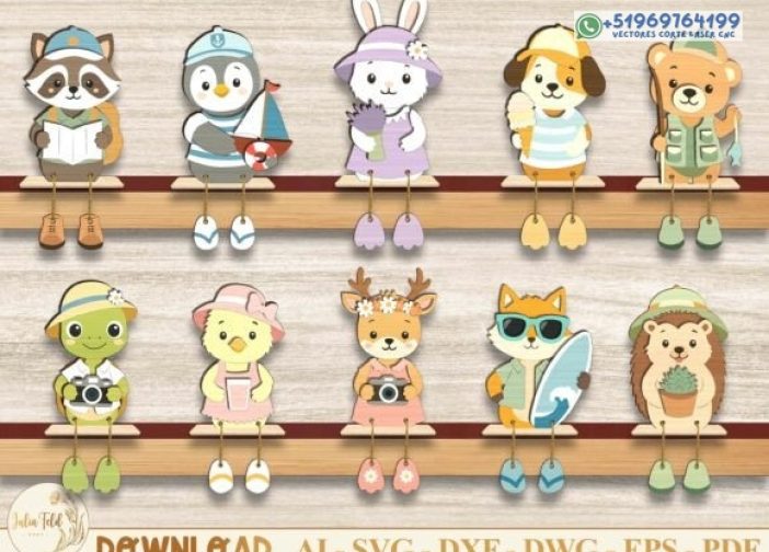 Paquete SVG de animales de pierna colgante de verano