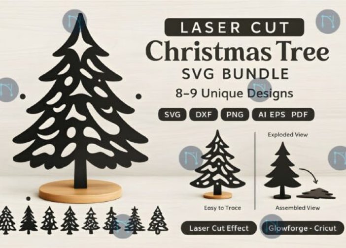 Paquete SVG de árbol de Navidad stand