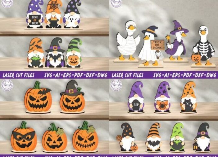 Paquete SVG de archivos cortados con láser de Halloween