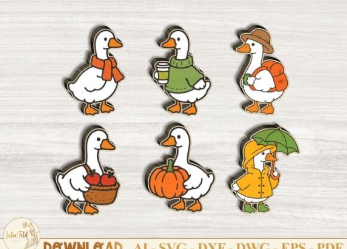 Paquete SVG de aretes de ganso de otoño