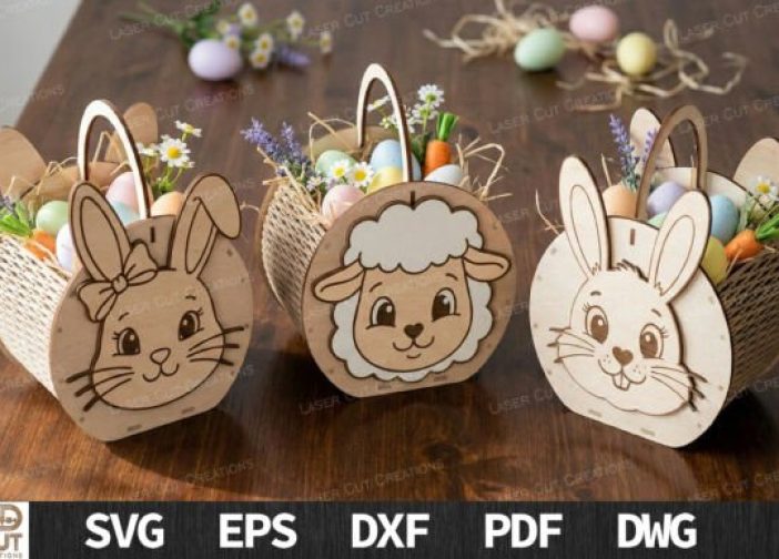 Paquete SVG de cesta de animales de Pascua