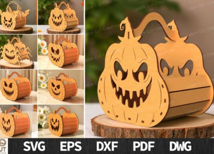 Paquete SVG de cesta de calabaza de Halloween