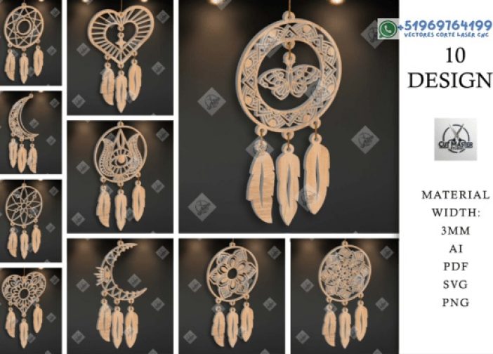 Paquete SVG de corte láser Boho Dreamcatcher