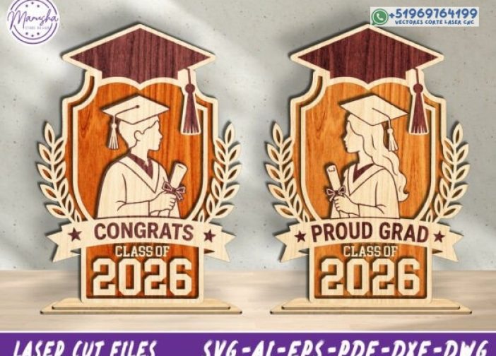Paquete SVG de corte láser de soporte de graduación