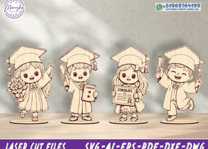 Paquete SVG de corte láser para niños de graduación