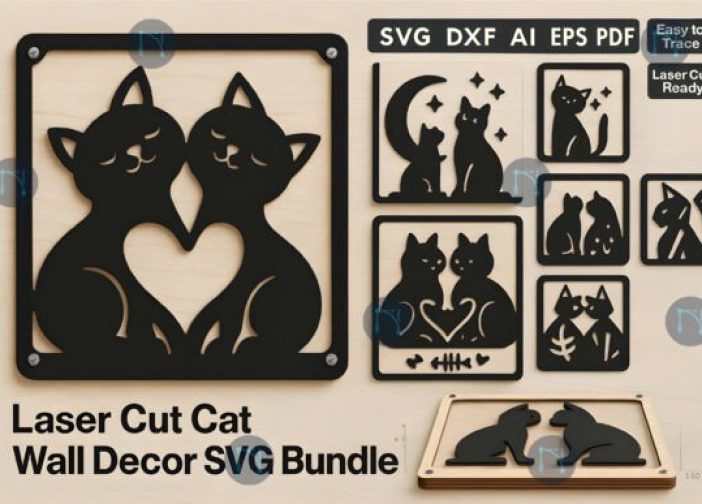 Paquete SVG de decoración de pared de gato