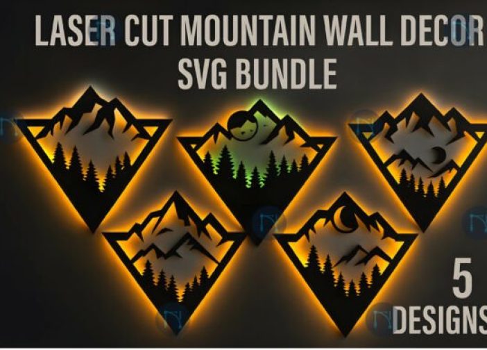 Paquete SVG de decoración de pared de montaña