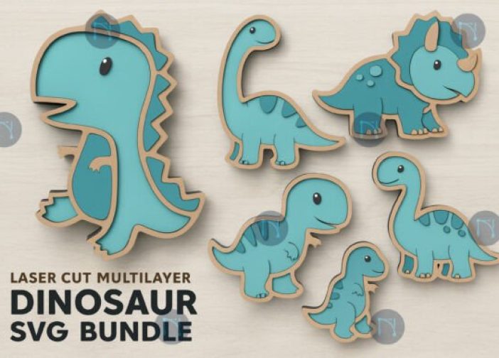 Paquete SVG de dinosaurio multicapa