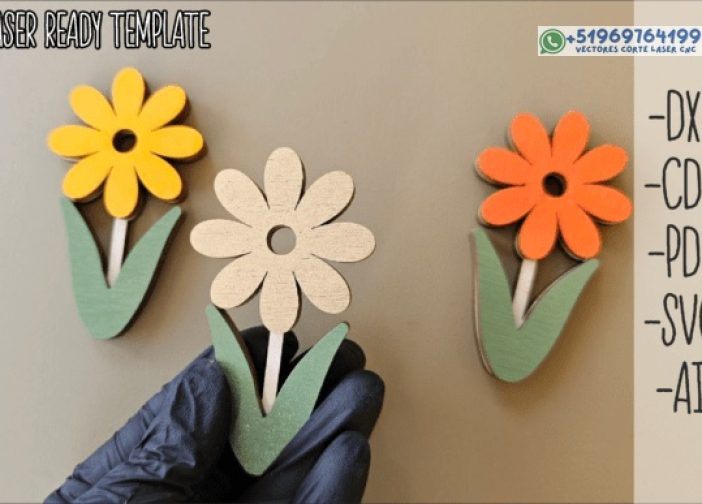 Paquete SVG de flores Láser de margarita en capas