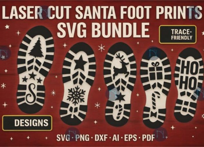 Paquete SVG de huellas de Papá Noel