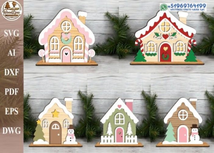 Paquete SVG de la casa de pan de jengibre de Navidad