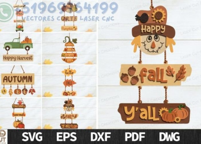 Paquete SVG de letrero colgante de otoño