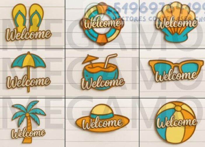 Paquete SVG de letrero de bienvenida de verano