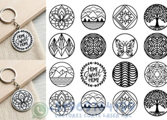 Paquete SVG de llavero moderno