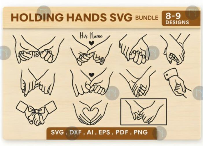 Paquete SVG de manos lineales tomadas