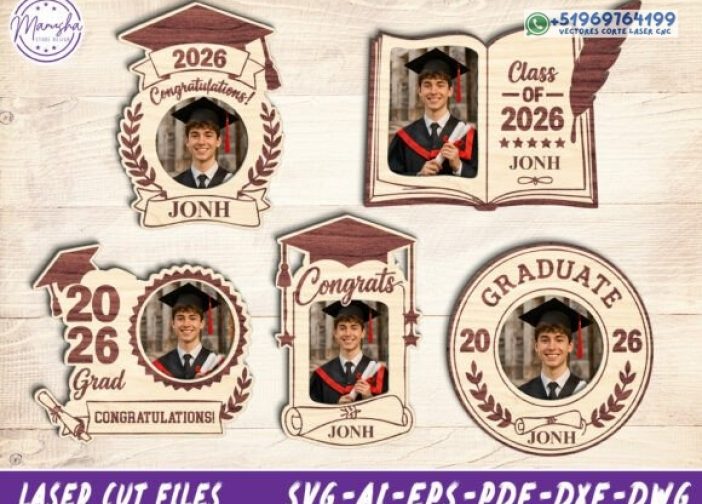 Paquete SVG de marco de fotos de graduación