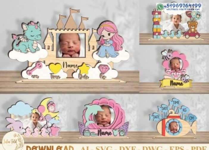 Paquete SVG de marco de fotos de hito para bebés