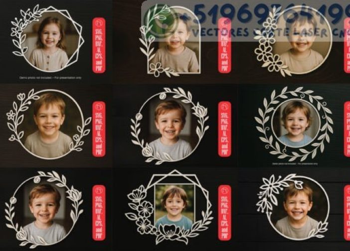 Paquete SVG de marcos de fotos florales