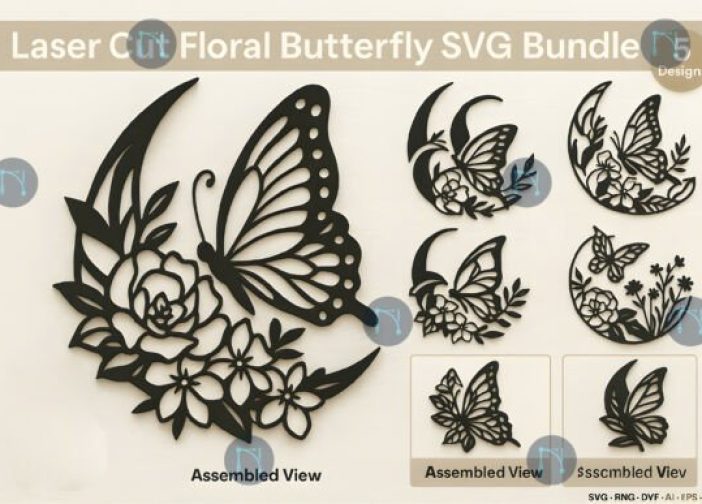 Paquete SVG de mariposas florales