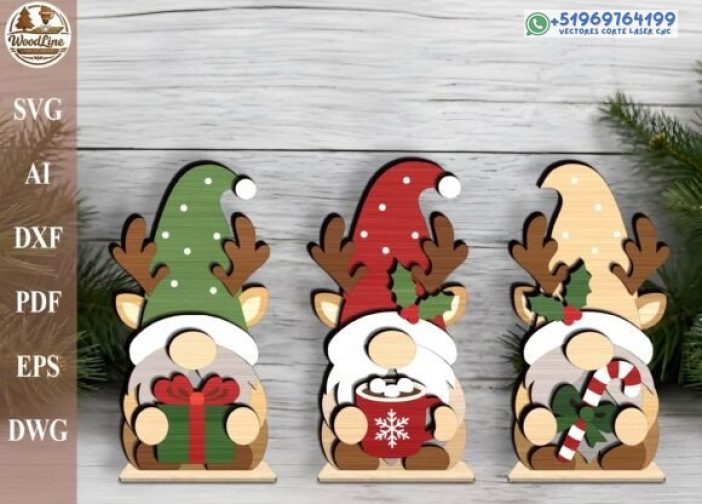 Paquete SVG de niñera de estante de gnomo de Navidad